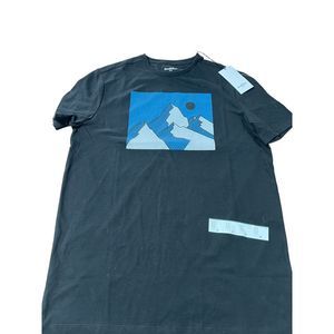 Mountain Range Mens Goodfellow Graphic T-Shirt Blue Guatemala M New